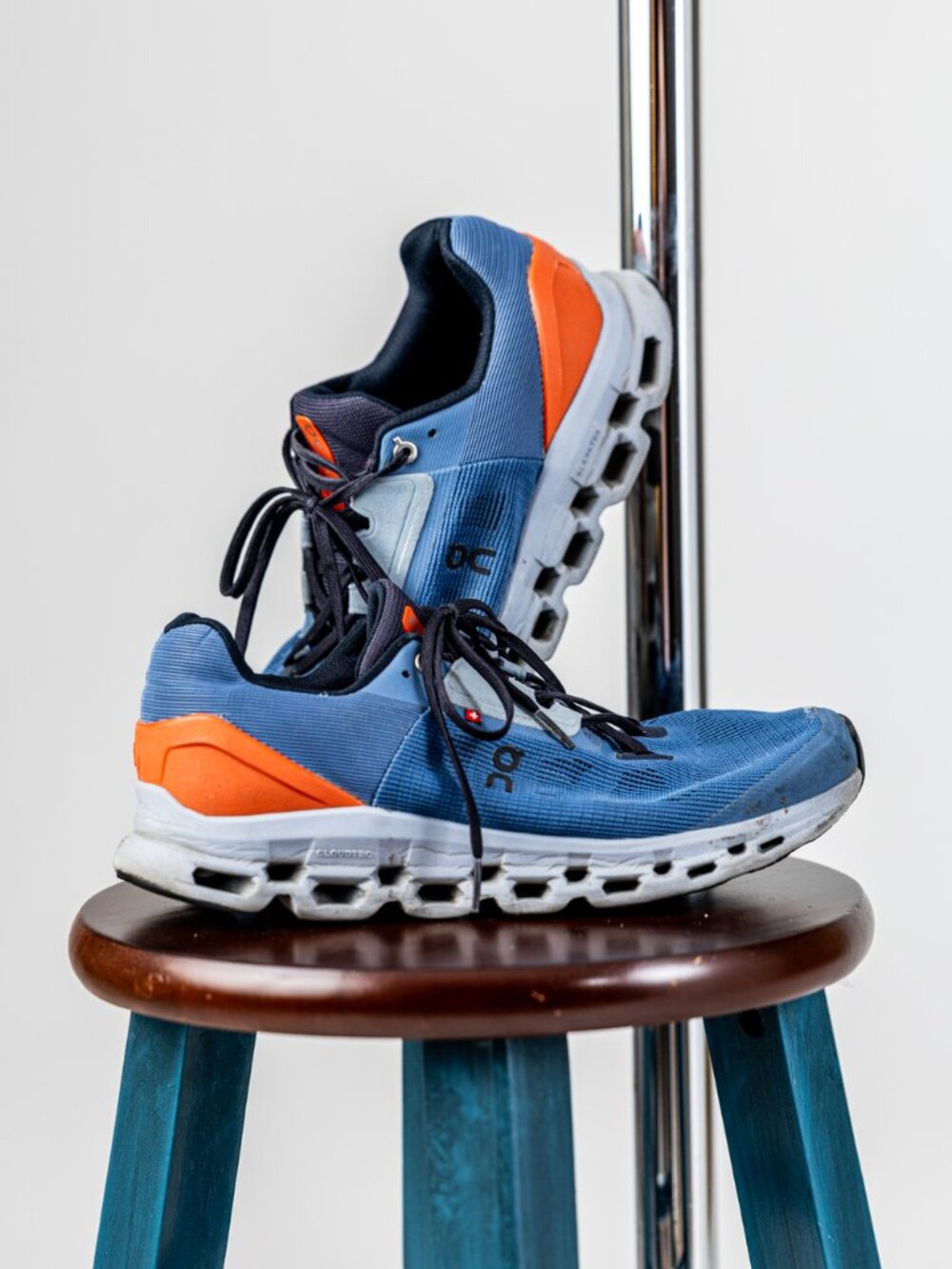 On Running Cloudstratus Lake Blue Flare Orange Men's 9